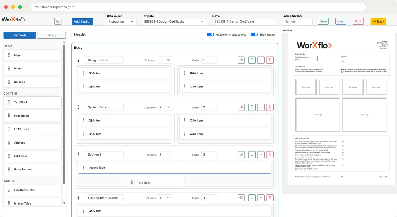 Report & Document Designer — WorXflo